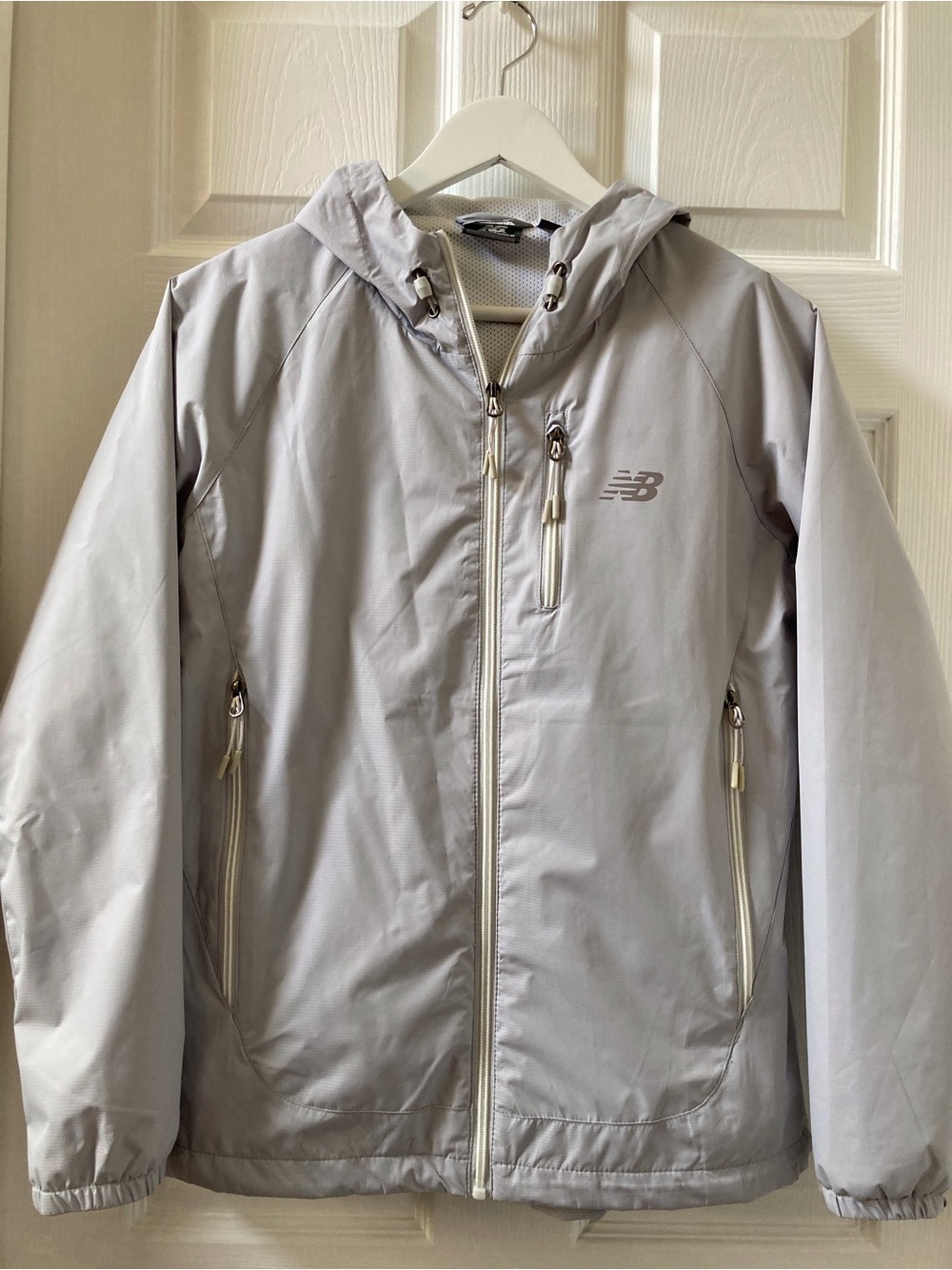 New Balance Women's Soft Gray Hooded Windbreaker Jacket